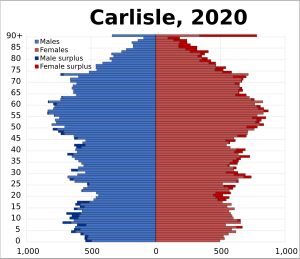 2020년 시티오브칼라일 구의 인구 피라미드