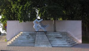 Monument to victims of the German Nazi Soldau concentration camp in Działdowo