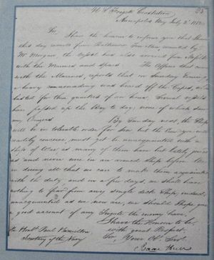 "우리는 어떤 단층 갑판 함선도 두려워할 필요가 없을 것이다." 아이작 헐이 1812년 7월 2일 폴 해밀턴에게 보낸 편지. USS Constitution과 승무원의 상태에 대한 내용. NARA 워싱턴 D.C., RG45, CL, 1812 Vol. 2, No. 85.