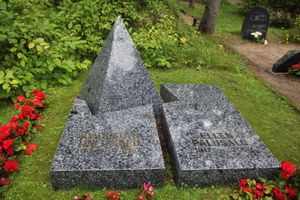 탈린 숲 묘지에 있는 크리스티안 팔루살루와 엘렌 팔루살루의 묘