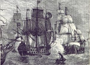 도버 해전 (1652년 5월 19일), 영국의 육상 및 해상 전투 (1873)에 묘사