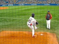 2009년 5월 16일, 한신전 투구 연습