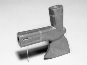 상감 토마호크 파이프 볼, 19세기 초, 브루클린 박물관