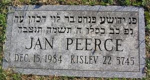 얀 피어스의 묘비 하단