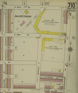 1915년 선번 보험 지도에 나타난 두 야구장