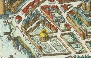 왕비 발루아의 마르그리트의 궁전과 정원 (1615년 판화)