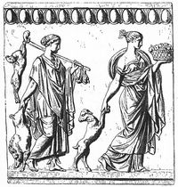 그리스와 로마의 신격화된 시간 두 명