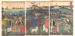 막부 말기 곤겐산에서 서쪽을 바라본 모습.