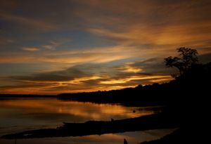 아마조나스 주(베네수엘라) 카시키아레 강 일몰