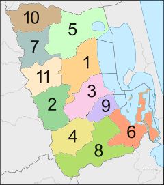 파탈룽의 11개 군 지도