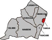 탕가주 내의 탕가 (탕가 도시현) 위치