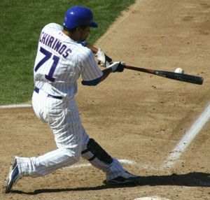 2010년 스프링 트레이닝에서 시카고 컵스 타석에 들어선 치리노스