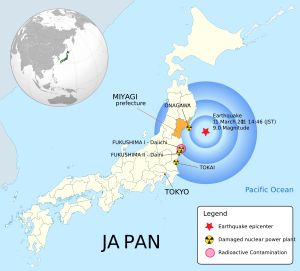 지진 진원과 원자력 발전소 위치