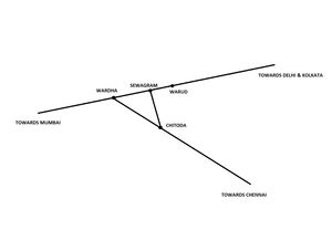 와르다와 그 외곽 지역의 기차역 지도