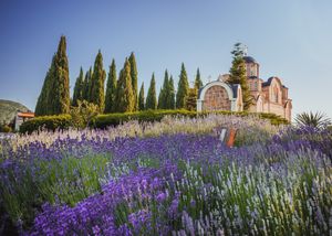 헤르체고바츠카 그라차니차, 도시를 내려다보는 크르크비나 언덕에 위치한 세르비아 정교회 수도원.