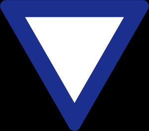 체코슬로바키아에서 1938년에 사용된 파란색 양보 표지