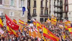 2018년 3월 4일 스페인으로부터의 카탈루냐 독립에 반대하는 타바르니아 운동 시위