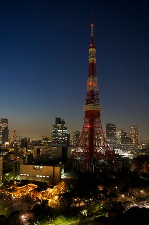 도쿄 타워 근처의 브라운아웃, 도쿄, 일본
