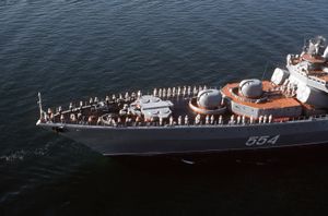 우달로이급 구축함 아드미랄 비노그라도프에 장착된 SA-N-9 발사기.