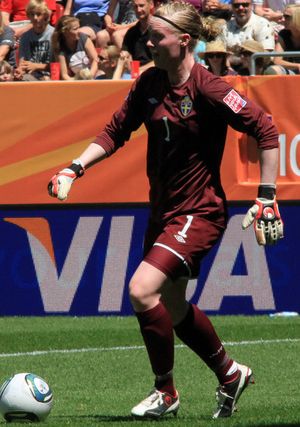 2011년 월드컵에서 스웨덴 골키퍼로 활약하는 린달