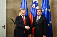 2016년 11월 8일 슬로베니아 대통령 페트로 포로셴코와 체라르