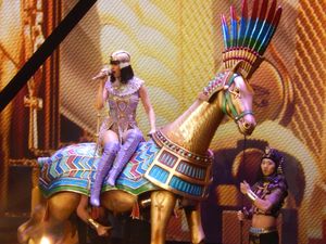 2014년 7월 11일 뉴저지에서 열린 The Prismatic World Tour에서 "Dark Horse"를 공연하는 페리