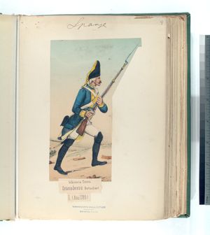 스페인 군에서 복무한 베츠차르트 연대의 스위스 척탄병, 1789년