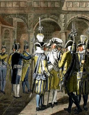 1806년 작센 선제후국의 스위스 근위대(Schweizer Garde)의 일원들