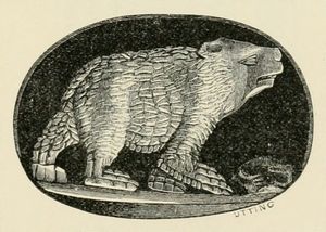 영국에서 발견된 로마 시대 조각 보석에 묘사된 곰