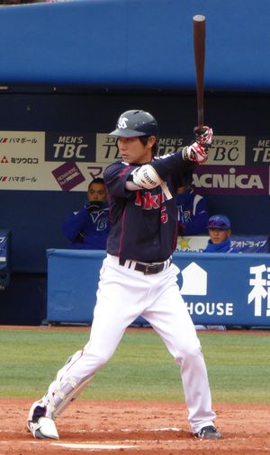 타격 폼(2015년 4월 4일, 요코하마 스타디움에서)