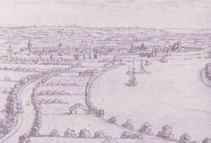 리부른, 1640년경 헤르만 반 데르 헴의 펜 드로잉, 프롱삭의 언덕에서 바라본 모습