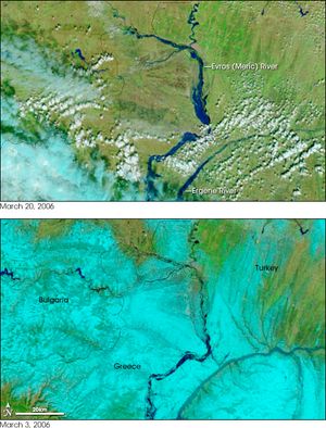 2006년 홍수의 위성 사진