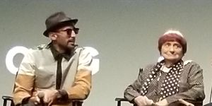 아녜스 바르다(오른쪽)와 JR(왼쪽)