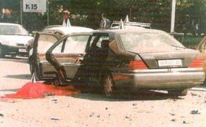 암살 시도 이후 글리고로프 대통령의 차량