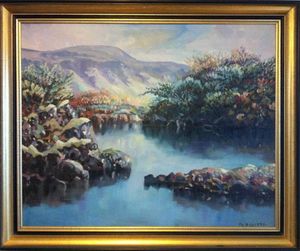 아이슬란드 화가 군나르 게스토르손의 1970년 그림 "Þingvellir에서"