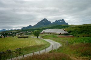 재건된 족장 가옥, Lofotr Viking Museum, Vestvågøy Municipality의 Borg.