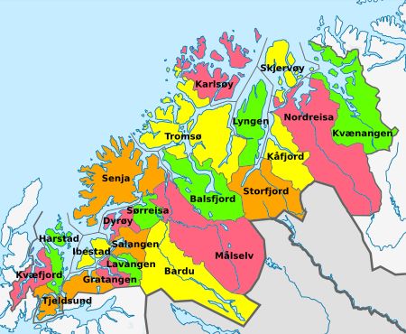 트롬스주의 지방 자치 단체 지도