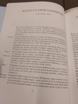 1354년 아일랜드 클론의 파이프 롤 발췌