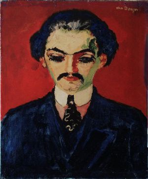 다니엘-앙리 칸바일러의 초상(Portrait of Daniel-Henry Kahnweiler), c. 1907–08, 캔버스에 유채, 제네바 프티 팔레 미술관