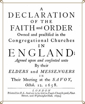 사보이 신앙선언(1658) 표지