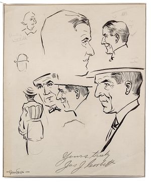 마누엘 로젠버그가 그린 제임스 J 코빗의 사인 스케치, 신시내티 포스트 1922년