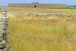 욀란드섬 남동부의 스토라 알바레트와 배경의 에케토르프 요새