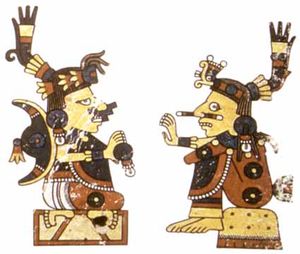 왼쪽의 소치퀘찰과 소치필리. 페헤르바리-마이어 코덱스