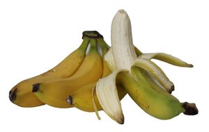 바나나를 "원숭이 방식"으로 껍질을 벗긴 모습