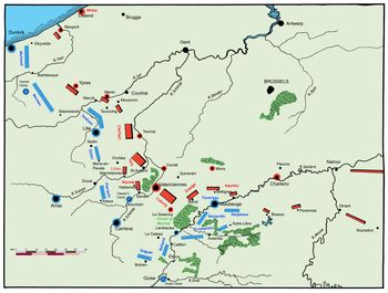 1794년 4월 초, 군대 위치도