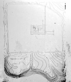 발굴된 지역과 도시 남쪽을 나타내는 니코폴리스 지도