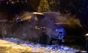 2017년 니더마이어의 차량이 방화된 후의 모습