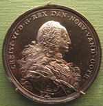 크리스티안 6세의 은메달, 1736년.