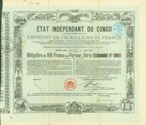 콩고 자유국의 채권, 1888년 3월 1일 발행
