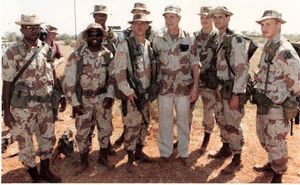 1993년 1월, 제10산악사단, 87보병연대, 1대대원들과 조지 H. W. 부시 대통령.